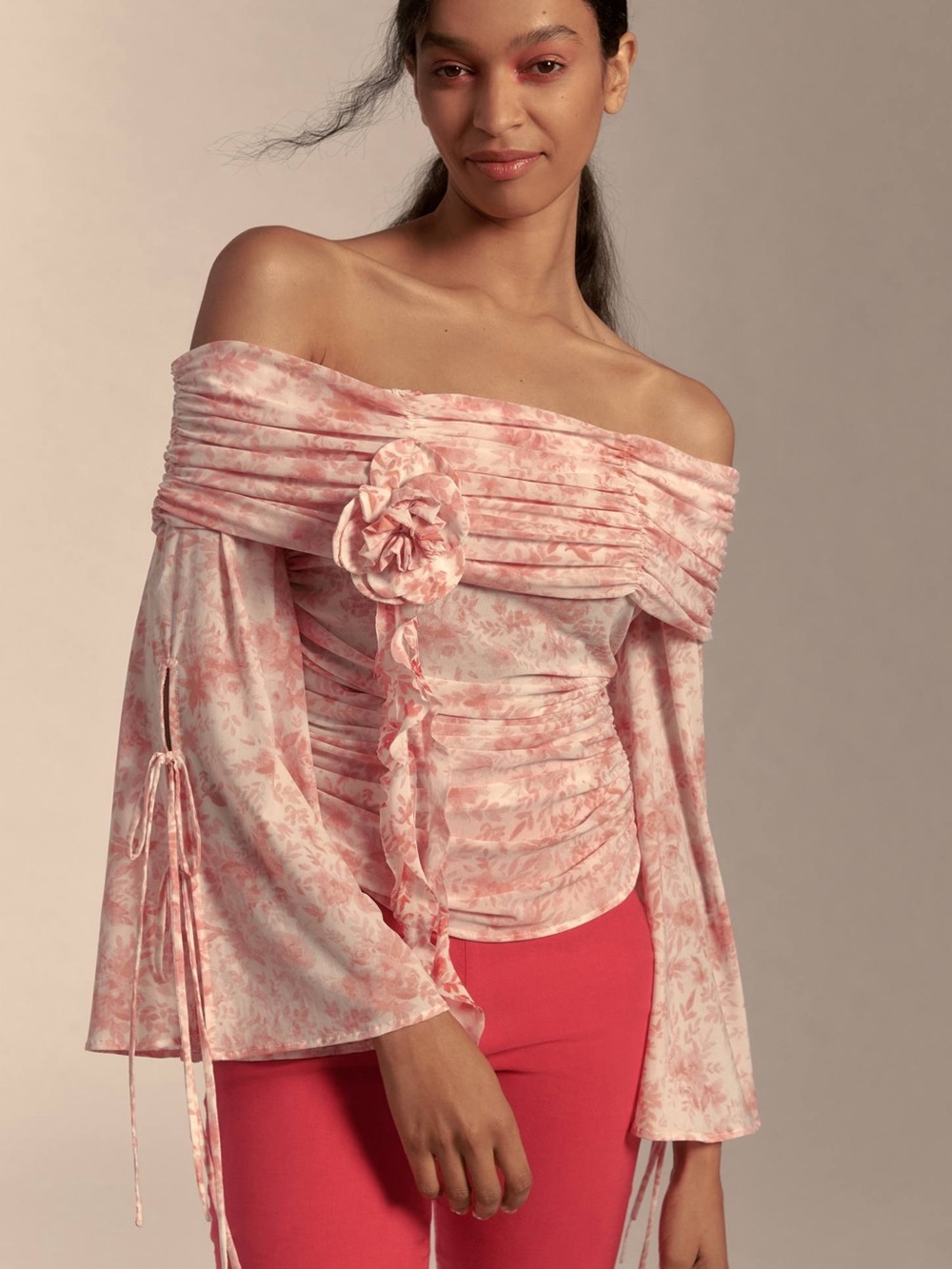 Forever that girl off the shoulder floral appliqué mesh to by Anthropologie S